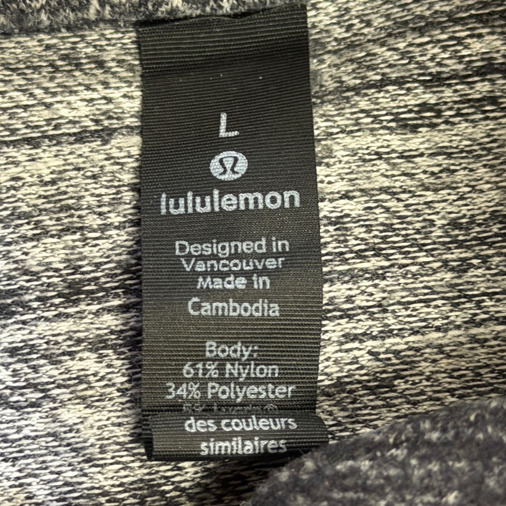 Lululemon Surge Warm 1/2 Zip Pullover Heathered Black LM3BJ8S Men's Large - Picture 3 of 10